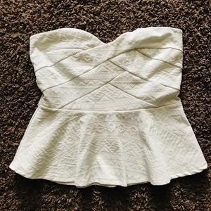 Strapless White Top